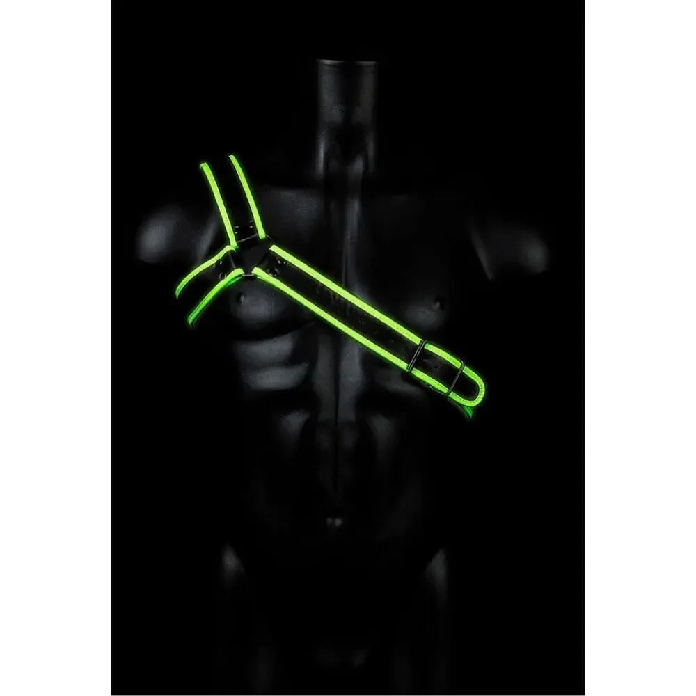 🦋B2G1🦋OUCH! Glow In The Dark NEON GREEN Bonded Leather Gladiator Harness | L/XL